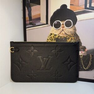 LV Black Empreinte Neverfull Pouch